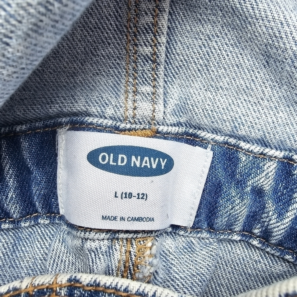 Old navy Light Denim Overalls with Bib Pocket, Coastal Cowgirl, Size L (Girls) - Picture 9 of 13